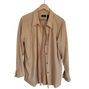 Liz Clairborne Crazy Horse Button Up Long Sleeve Shirt Shacket in Yellow Size XL